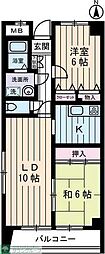 ガーデンヴィラクレセント 2LDKの間取図画像