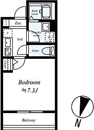 千葉市若葉区西都賀4丁目アパート 1Kの間取図画像