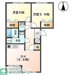 シティルミナス 2DKの間取図画像