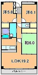 グランデージ八千代中央 3LDKの間取図画像