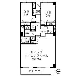 幕張台パークレジデンス 2LDKの間取図画像