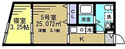 KT松戸六実 2Kの間取図画像