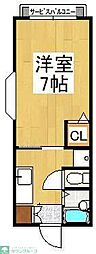 大久保グレース 1Kの間取図画像