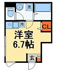 ベレガンス稲毛2 ワンルームの間取図画像