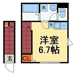 ベレガンス稲毛2 ワンルームの間取図画像