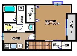 アムール・M1 1Kの間取図画像