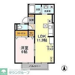 アルカディア3 1LDKの間取図画像