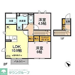 スプリングコート西船 2LDKの間取図画像