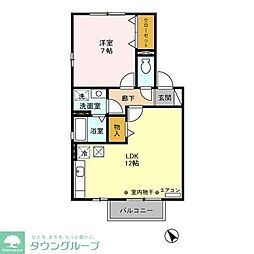 アバンサールB 1LDKの間取図画像