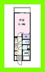 セントラルコート松戸 1Kの間取図画像
