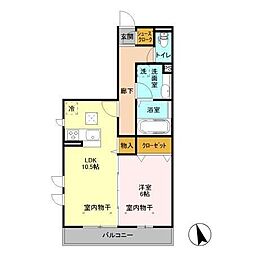 ベルシア 1LDKの間取図画像