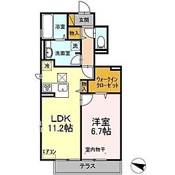 コートヴィラ 1LDKの間取図画像