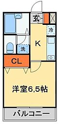 ルミエール大久保1 1Kの間取図画像