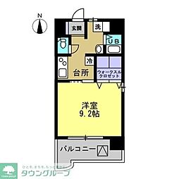 ルーラル十五番舘 1Kの間取図画像