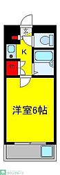 ベイコートNo.1 1Kの間取図画像