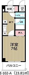 河幸第八ビル 1Kの間取図画像