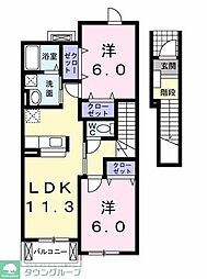 ビューテラス 2LDKの間取図画像