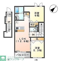シュターク 2LDKの間取図画像