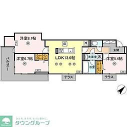 ウィンザーコート金田西 3LDKの間取図画像
