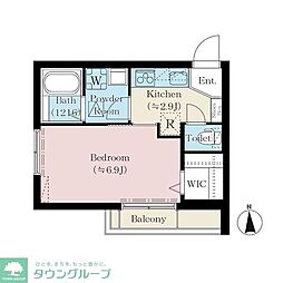 ひだまり 1Kの間取図画像