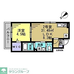 LUNIGHT都賀 1LDKの間取図画像