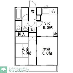 グリーンパレス 2DKの間取図画像