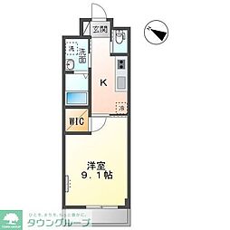 エステルナ 1Kの間取図画像