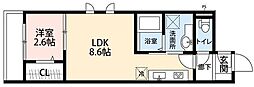 ジェンティーレトリヤマ3 1LDKの間取図画像