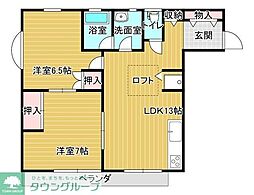セラータ五井 2LDKの間取図画像