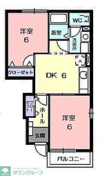 アヴニール10 2DKの間取図画像