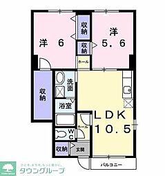アヴニール2 2LDKの間取図画像