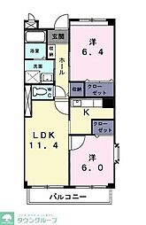 ガーデンプレイス・2 2LDKの間取図画像