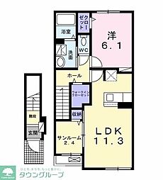 ソレイユ.F 1LDKの間取図画像