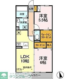 ベルシア 2LDKの間取図画像