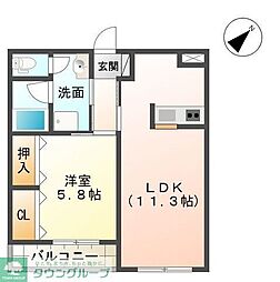 ティアラ 1LDKの間取図画像