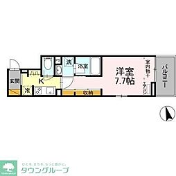 アルメール大久保 1Kの間取図画像