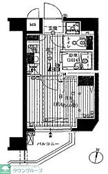 プレール・ドゥーク津田沼 1Kの間取図画像