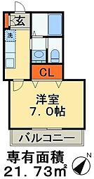 クリーク幕張 1Kの間取図画像