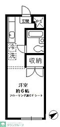 ハスニューハウンA棟 ワンルームの間取図画像