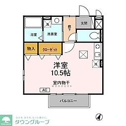 クアルト ワンルームの間取図画像