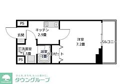 アセントY津田沼 1Kの間取図画像