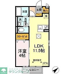 イオソレーユ1 1LDKの間取図画像