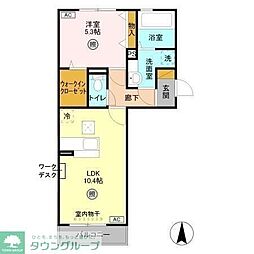 ラフィネフィオーレ 1LDKの間取図画像