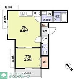 DAHLIA CHIBA 1LDKの間取図画像