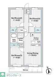 COURTBREEZE船橋中山 3LDKの間取図画像
