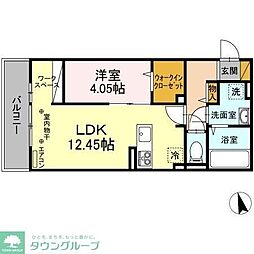 AALII2 1LDKの間取図画像
