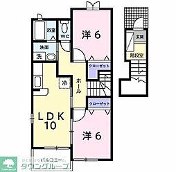サンコリーヌ 2LDKの間取図画像