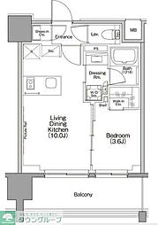 ザ・パークハビオ行徳駅前 1LDKの間取図画像