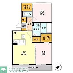 ハピネス2 2LDKの間取図画像