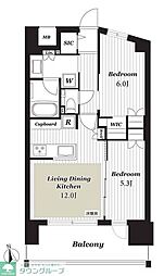 エクセレントシティ千葉県庁前 2LDKの間取図画像